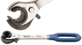 Chave anular com roquete, aberta | 9 mm