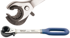 Chave anular com roquete, aberta | 9 mm