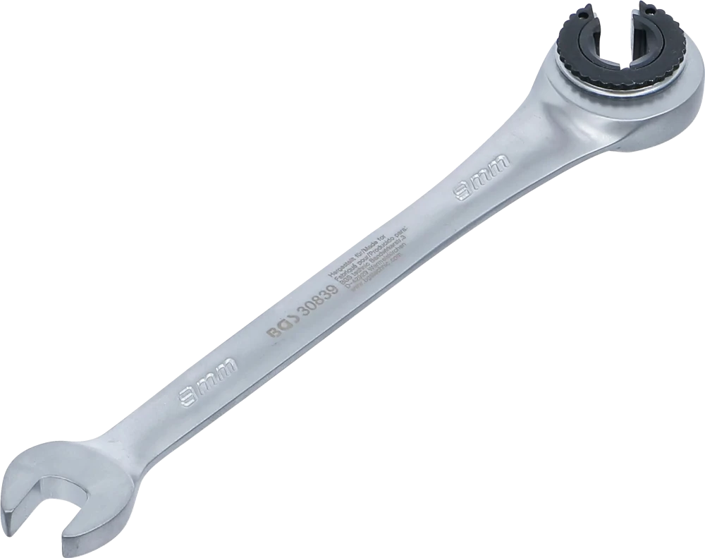 Chave de boca com anel de roquete | aberta | 9 mm