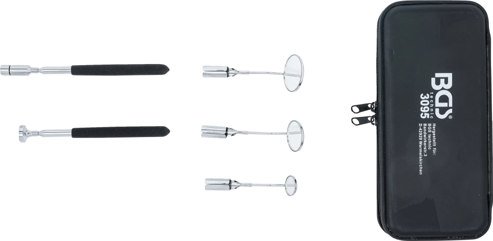 Conjunto de recolhedores magnéticos com LED e de espelhos de inspeção
