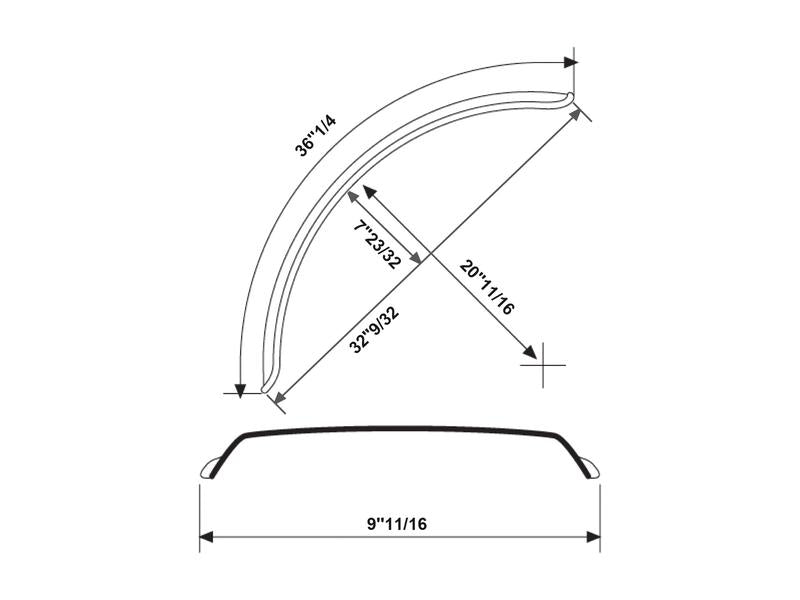 Guarda lamas, Comp: 920mm, Larg: 250mm. (S.31512)