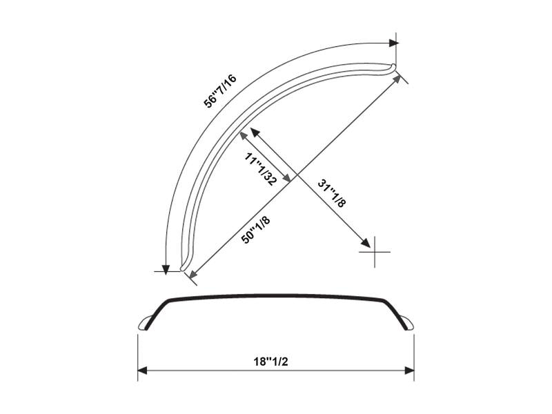 Guarda lamas, Comp: 1430mm, Larg: 470mm. (S.31519)