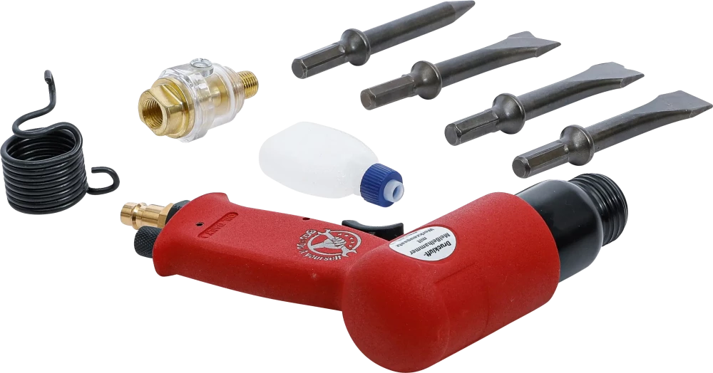 Martelo de percussão pneumático com conjunto de ferramentas | 8 peças