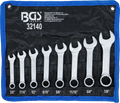 Conjunto de Chaves Combinadas Extra Curtas | Polegadas 3/8"-7/8" | 8 Peças