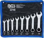 Conjunto de Chaves Combinadas Extra Curtas | Polegadas 3/8"-7/8" | 8 Peças