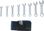 Conjunto de Chaves Combinadas Extra Curtas | Polegadas 3/8"-7/8" | 8 Peças
