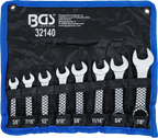 Conjunto de Chaves Combinadas Extra Curtas | Polegadas 3/8"-7/8" | 8 Peças