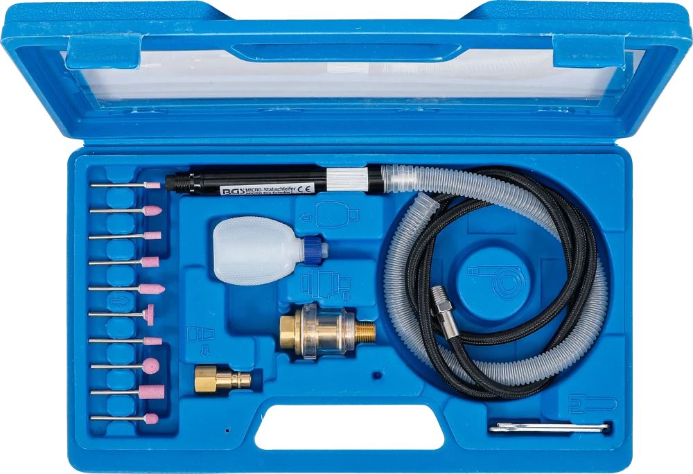 Conjunto de mini lixadoras retas pneumáticas | 17 peças