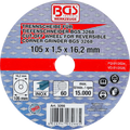 Disco de corte para cortador de profundidade BGS | Ø 105 x 1,5 x 16,2 mm