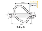 Agripak 5 un. Cavilha mola tipo Pêra 6mm x 44.5mm (S.3314)