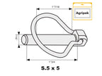 Agripak 5 un. Cavilha mola tipo Pêra 10.5mm x 44.5mm (S.3323)
