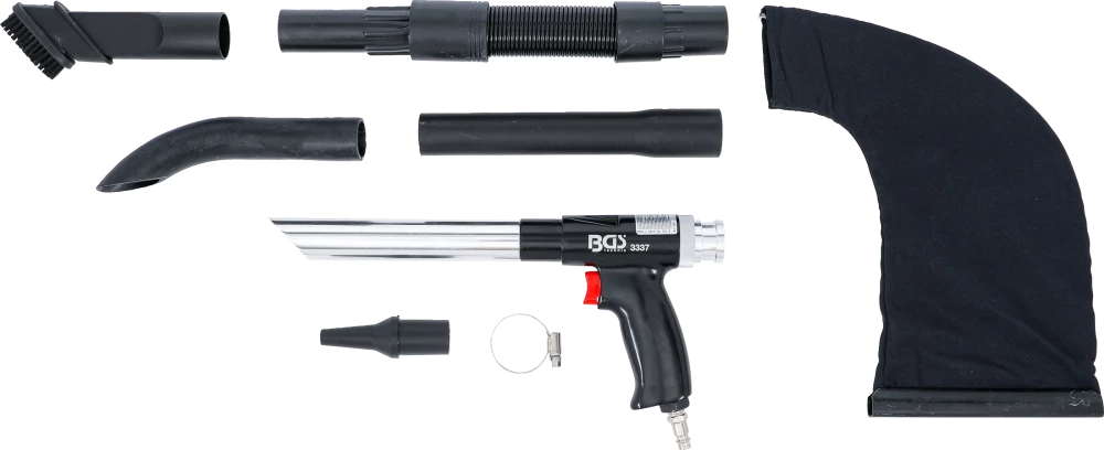 Pistola de ar comprimido de sucção e sopro | reversível | 8 peças