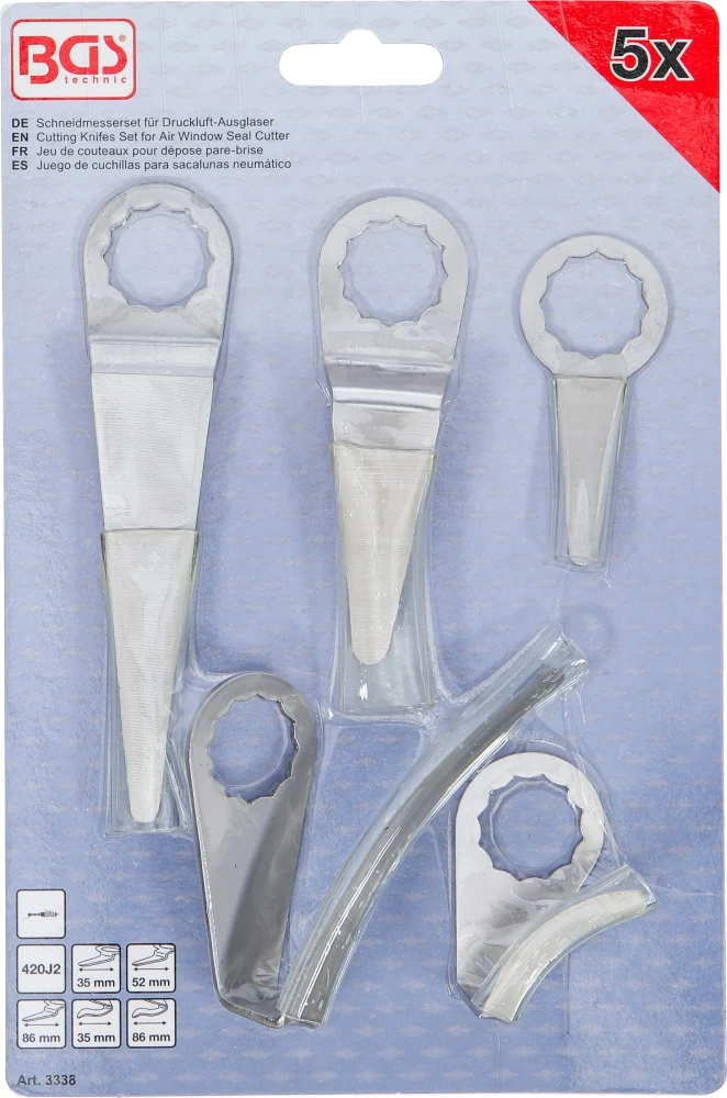 Conjunto de lâminas de corte para cortador de vidros a ar comprimido | para BGS 3218, 9291 | 5 peças