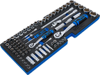 Base de esponja para BGS 3312: Conjunto de chaves de caixa | 12,5 mm (1/2") + 6,3 mm (1/4") | 77 peças