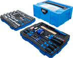 Conjunto de chave de caixa, martelo, alicates e chaves de fendas | 6,3 mm (1/4") / 12,5 mm (1/2") | BGS systainer® | 77 peças