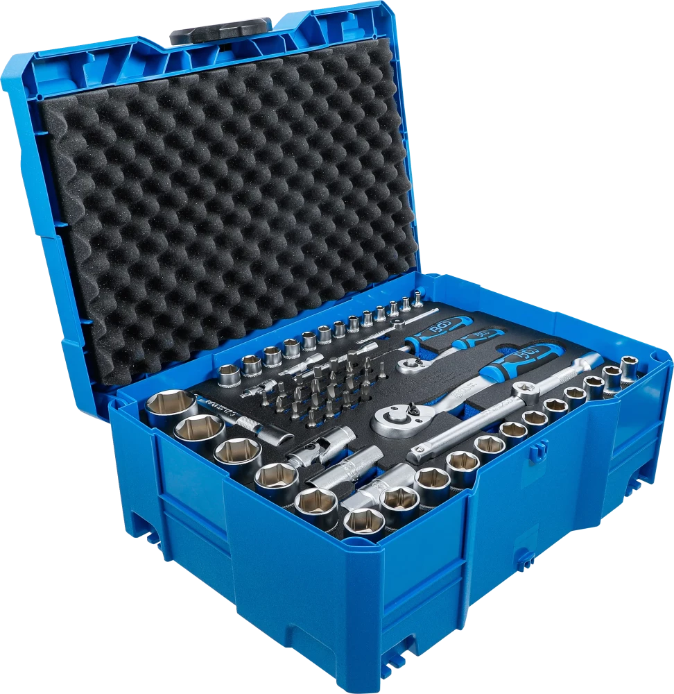 Conjunto de chave de caixa, martelo, alicates e chaves de fendas | 6,3 mm (1/4") / 12,5 mm (1/2") | BGS systainer® | 77 peças