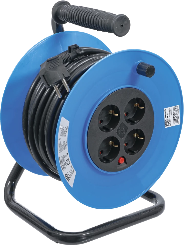 Bobina de cabos | 25 m | 3 x 1,5 mm² | 4 tomadas | IP 20 | 3000 W