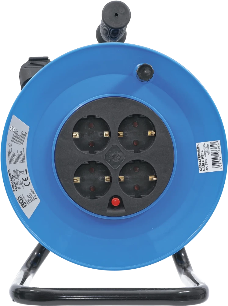 Bobina de cabos | 25 m | 3 x 1,5 mm² | 4 tomadas | IP 20 | 3000 W