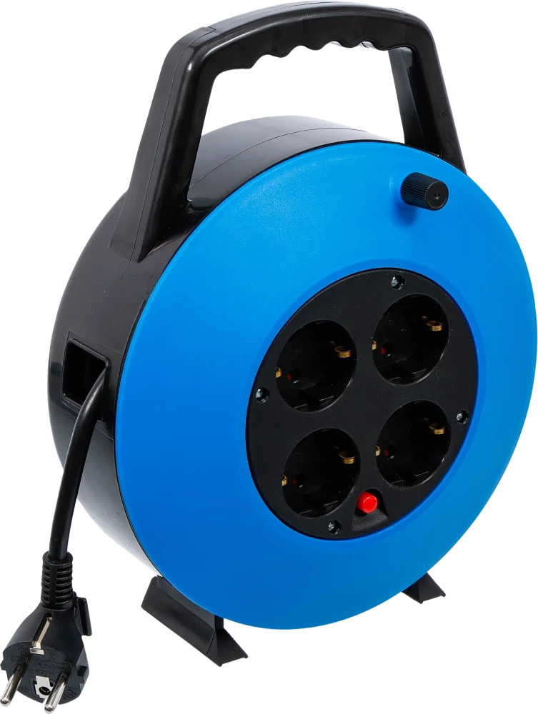 Carreto de cabos | 10 m | 3 x 1,5 mm² | 4 tomadas | IP 20 | 3000 W