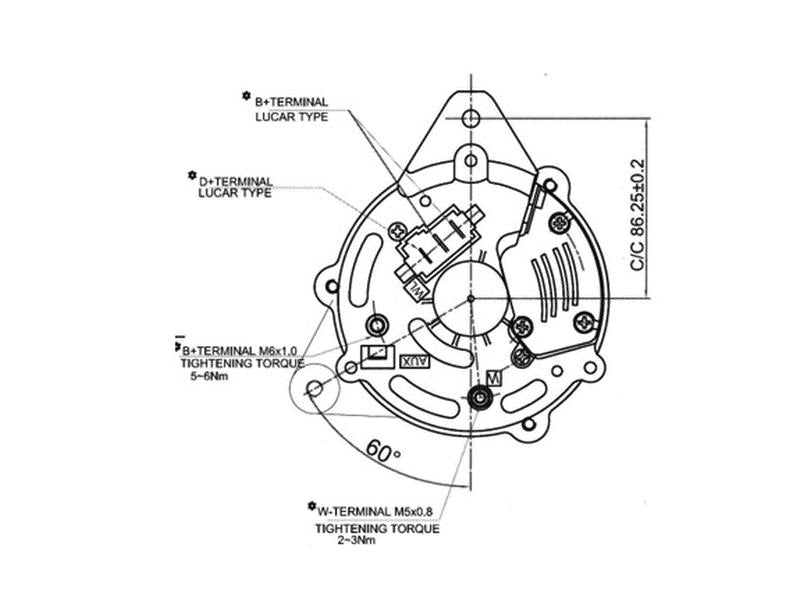 Alternador (Sparex) - 12V, 65 Amps (S.359661)