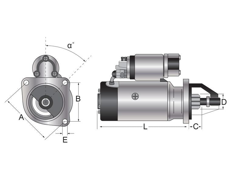 Motor de Arranque - 12V, 3 Quilowatts (Mahle) (S.35992)
