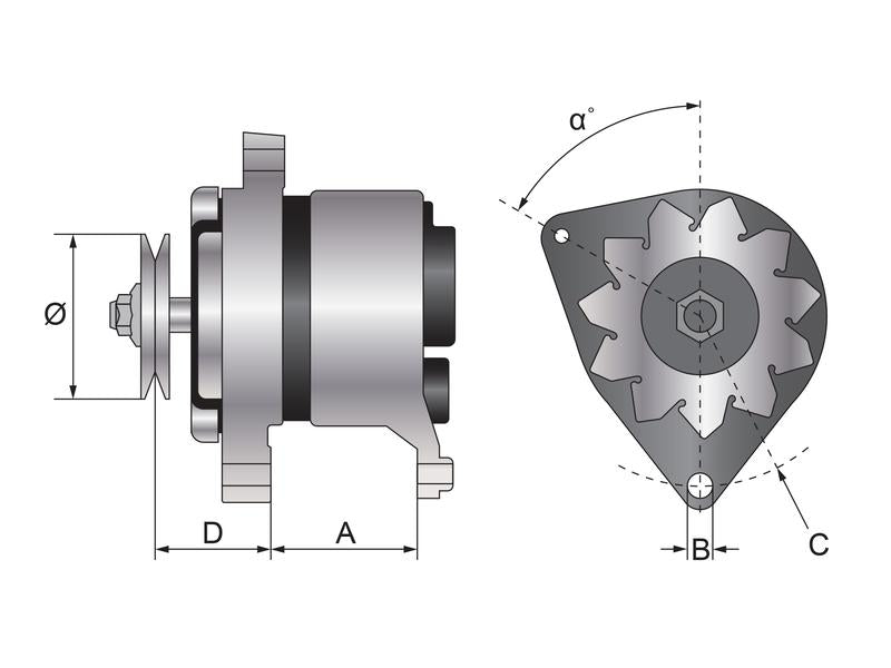 Alternador (Mahle) - 14V, 45 Amps (S.361560)
