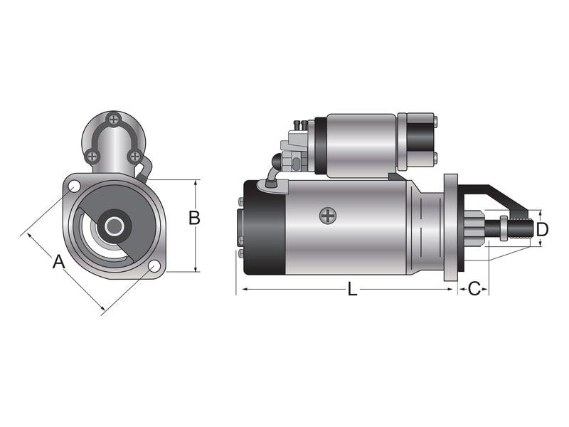 Motor de Arranque - 12V, 2.7 Quilowatts (Sparex) (S.361851)
