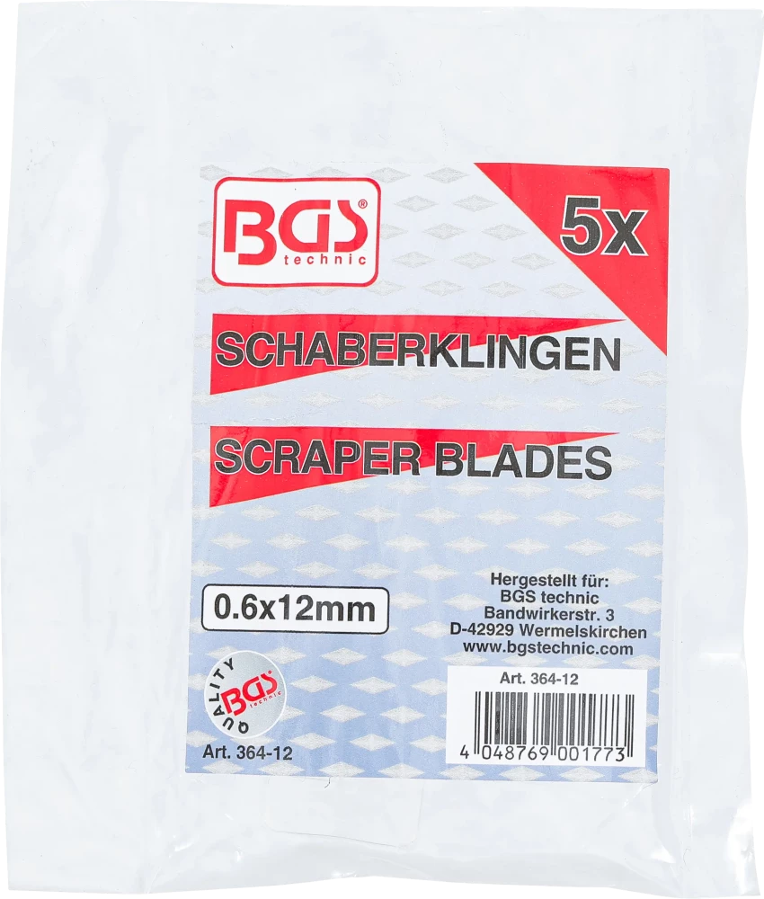 Lâminas raspadoras de substituição para BGS 364 | 0,6 x 12 mm | 5 peças