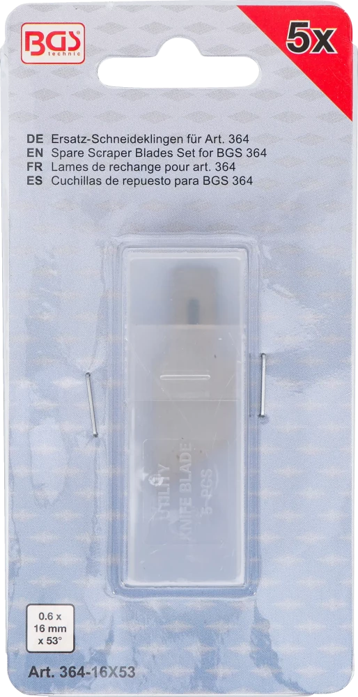 Lâminas de corte de substituição para BGS 364 | 0,6 x 16 mm x 53° | 5 peças