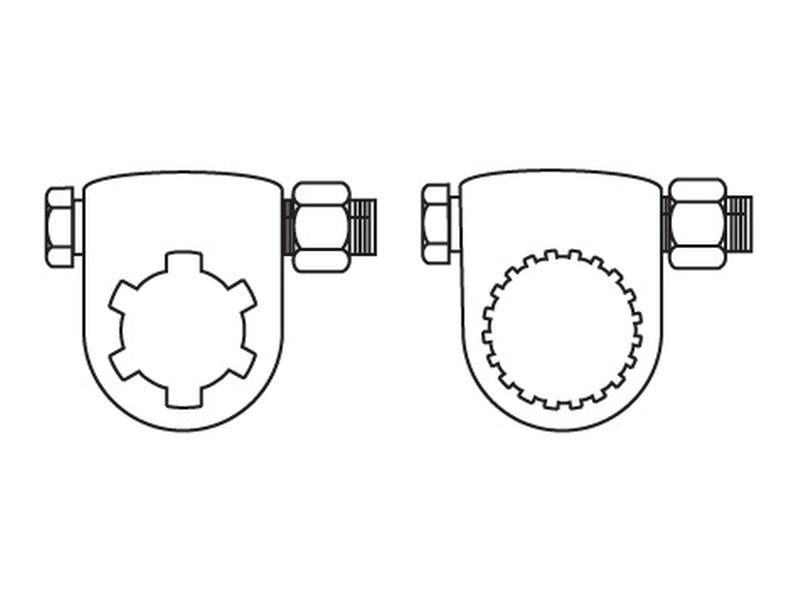 Adaptador PTO - Estria Femea 1 3/8'' - 6 x Male spline 1 3/8'' - 6 Com Clamp Bolt. (S.3741)