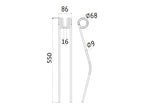 Mola Comp:550mm, Larg:86mm, Ø9mm - para Claas, Bautz Aplicavel em: 9536290 (S.38309)