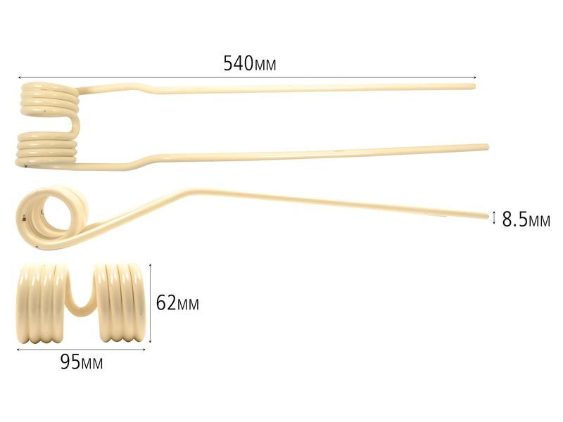 Mola Comp:540mm, Larg:95mm, Ø8.5mm - para Pottinger Aplicavel em: 436032 (S.38411)