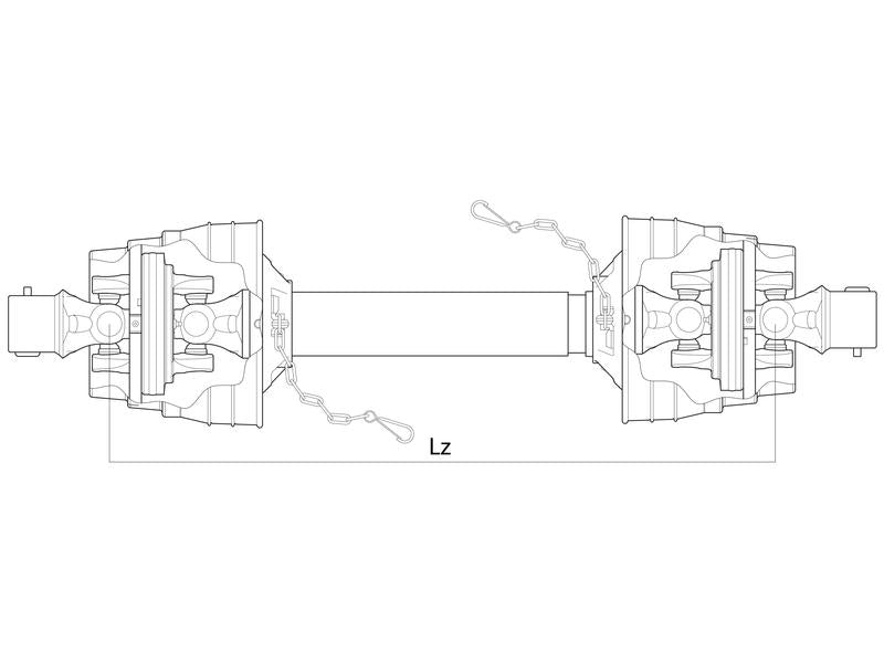Weasler Transmissão Homocinética - dos dois lados, (Lz) Comprimento: 1010mm, 1 3/8'' x 6 Spline 80° W.A. Slide Lock to 1 3/8 x 6 estrias 80° Homocinetica (S.39024)