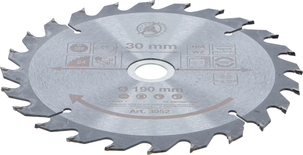 Lâmina de serra circular de carboneto | Ø 190 x 30 x 2,5 mm | 24 dentes