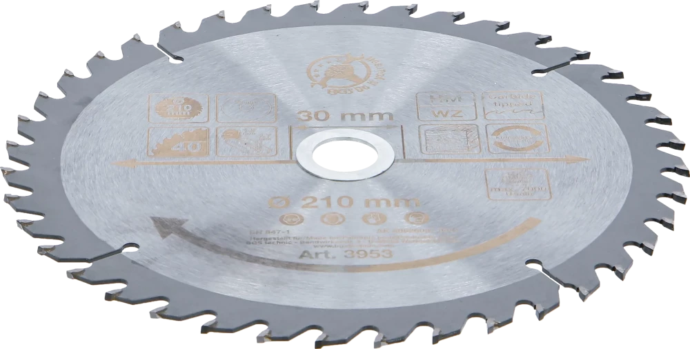 Lâmina de serra circular de carboneto | Ø 210 x 30 x 2,6 mm | 40 dentes