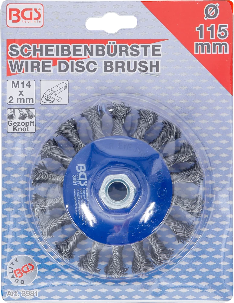 Escova de disco | admissão M14 x 2,0 | Ø 115 mm