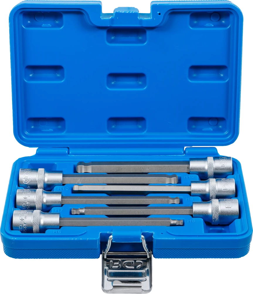 Conjunto de Encaixes para Pontas | Sextavado Interno Cabeça Esférica | 1/2" | 6 peças