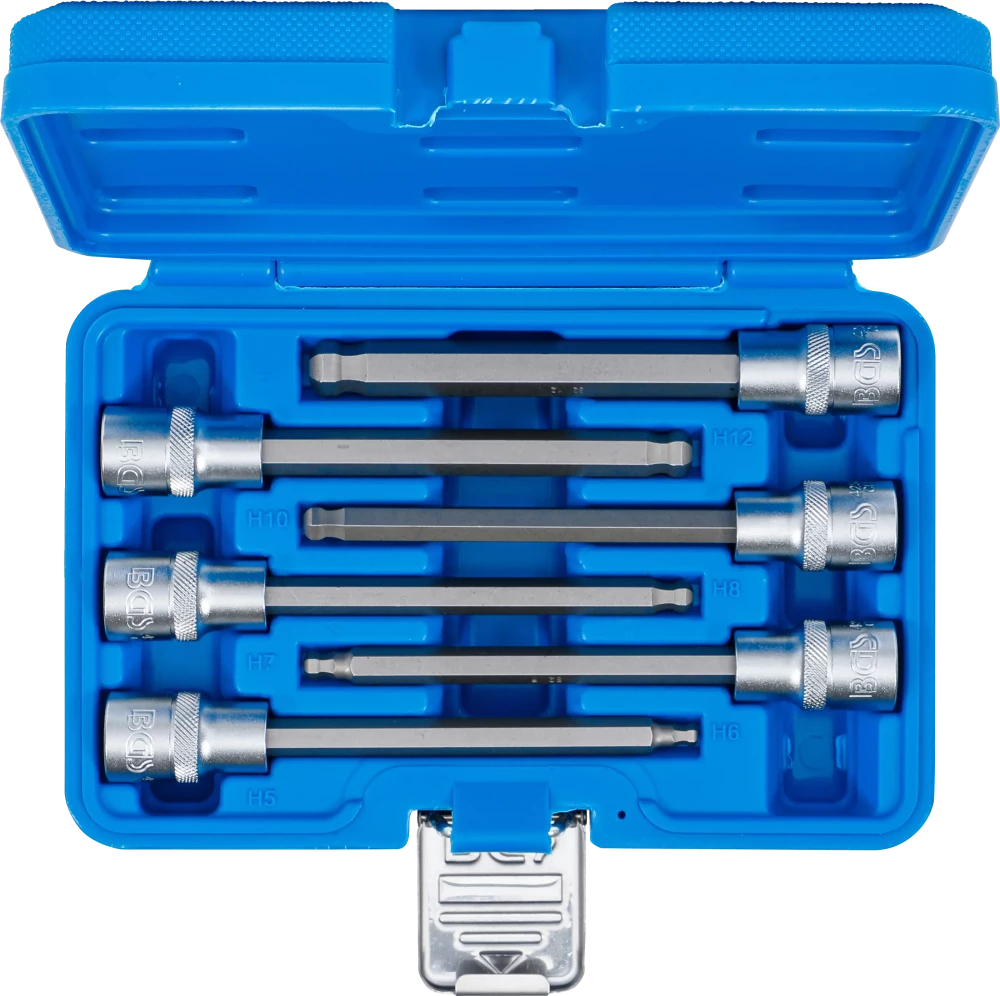 Conjunto de Encaixes para Pontas | Sextavado Interno Cabeça Esférica | 1/2" | 6 peças