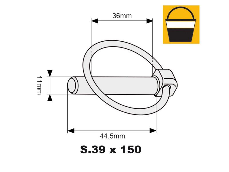 Balde pequeno 150 un. Cavilha de mola 11mm x 44.5mm (S.49)