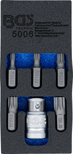 Conjunto de pontas para chave de fendas | Entrada de sextavado externo 10 mm (3/8") | Dente interno polivalente (para XZN) | 6 peças