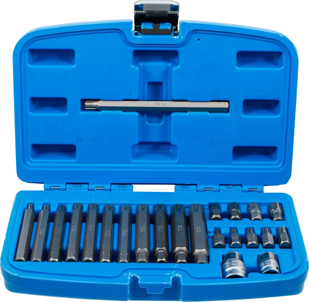 Conjunto de pontas | Entrada de sextavado externo 10 mm (3/8") | Perfil da cunha (para RIBE) | 22 peças