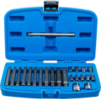 Conjunto de pontas | Entrada de sextavado externo 10 mm (3/8") | Perfil da cunha (para RIBE) | 22 peças