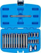 Conjunto de pontas | Entrada de sextavado externo 10 mm (3/8") | Perfil da cunha (para RIBE) | 22 peças