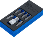 Conjunto de pontas para chave de fendas | Entrada de sextavado externo 10 mm (3/8") | Perfil T (para Torx) | 7 peças