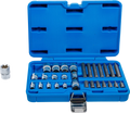 Conjunto de chaves de caixa e de pontas | Perfil em E / Perfil em T (para Torx) | 30 peças