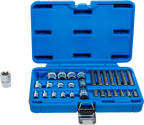 Conjunto de chaves de caixa e de pontas | Perfil em E / Perfil em T (para Torx) | 30 peças