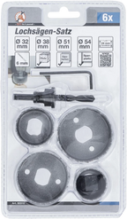 Conjunto de serras de copo | Ø 32 - 54 mm | Profundidade 24 mm | 6 peças