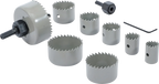 Conjunto de serras de copo | Ø 19 - 64 mm | Profundidade 24 mm | 11 peças