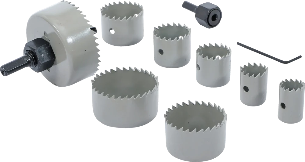 Conjunto de serras de copo | Ø 19 - 64 mm | Profundidade 24 mm | 11 peças