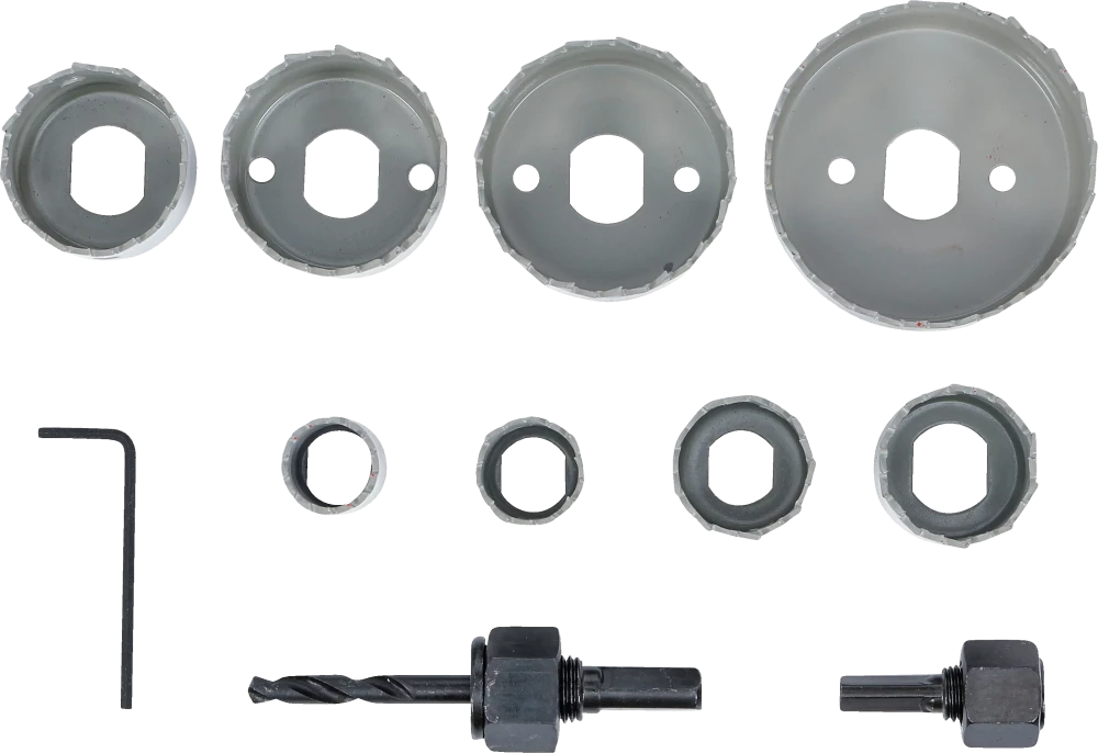 Conjunto de serras de copo | Ø 19 - 64 mm | Profundidade 24 mm | 11 peças